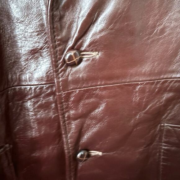 Vintage 1970's Reed Sportswear Leather Jacket Mens 40 Rust Brown- Fight Club - Picture 3 of 4
